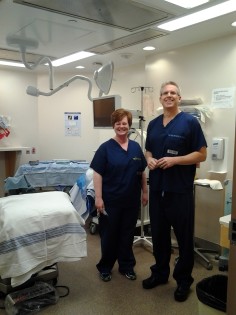 Dr. Morash and Kelly in the Urology Clinic at the Ottawa General Hospital