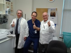 Grant, Dr. Anthony Bella & Bill Lifchus at the ED clinic of the Ottawa Civic Hospital